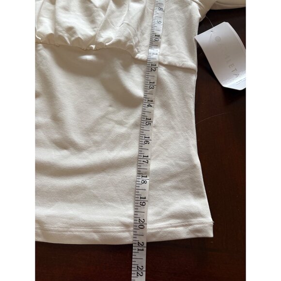 Athleta NWT Shanti Scoop 3/4 Sleeve Top Magnolia White Size Small - Picture 12 of 13